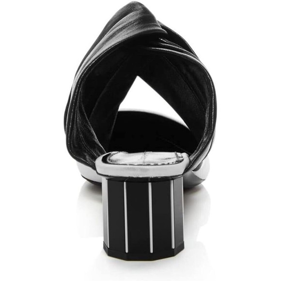 Proenza Schouler Twist Knotted Pointy Toe Slip On Leather Block Heel Mules 38.5 - Picture 4 of 16